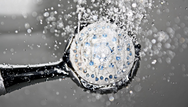 A new shower head helping save money and electricity