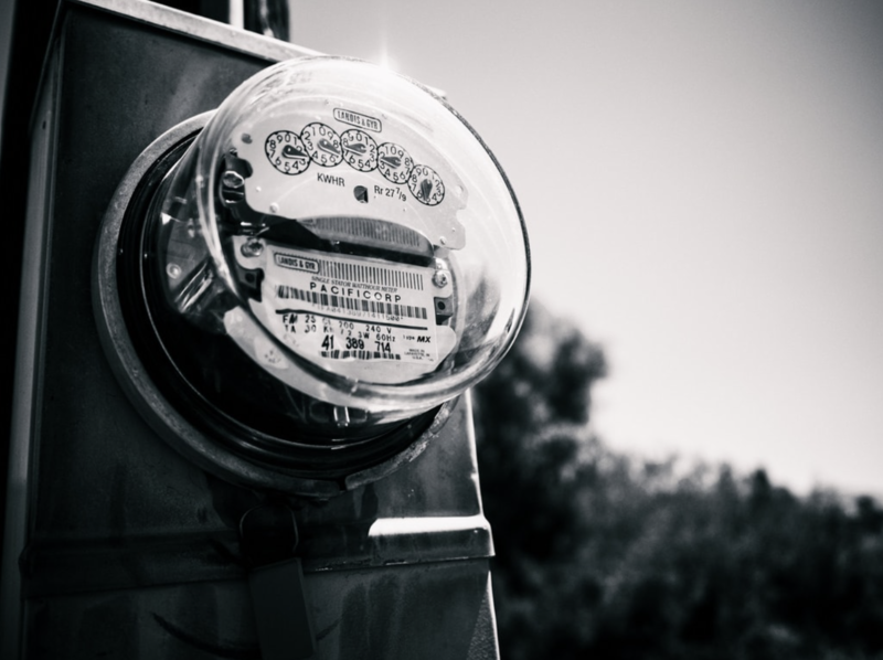 Black and white digital power meter